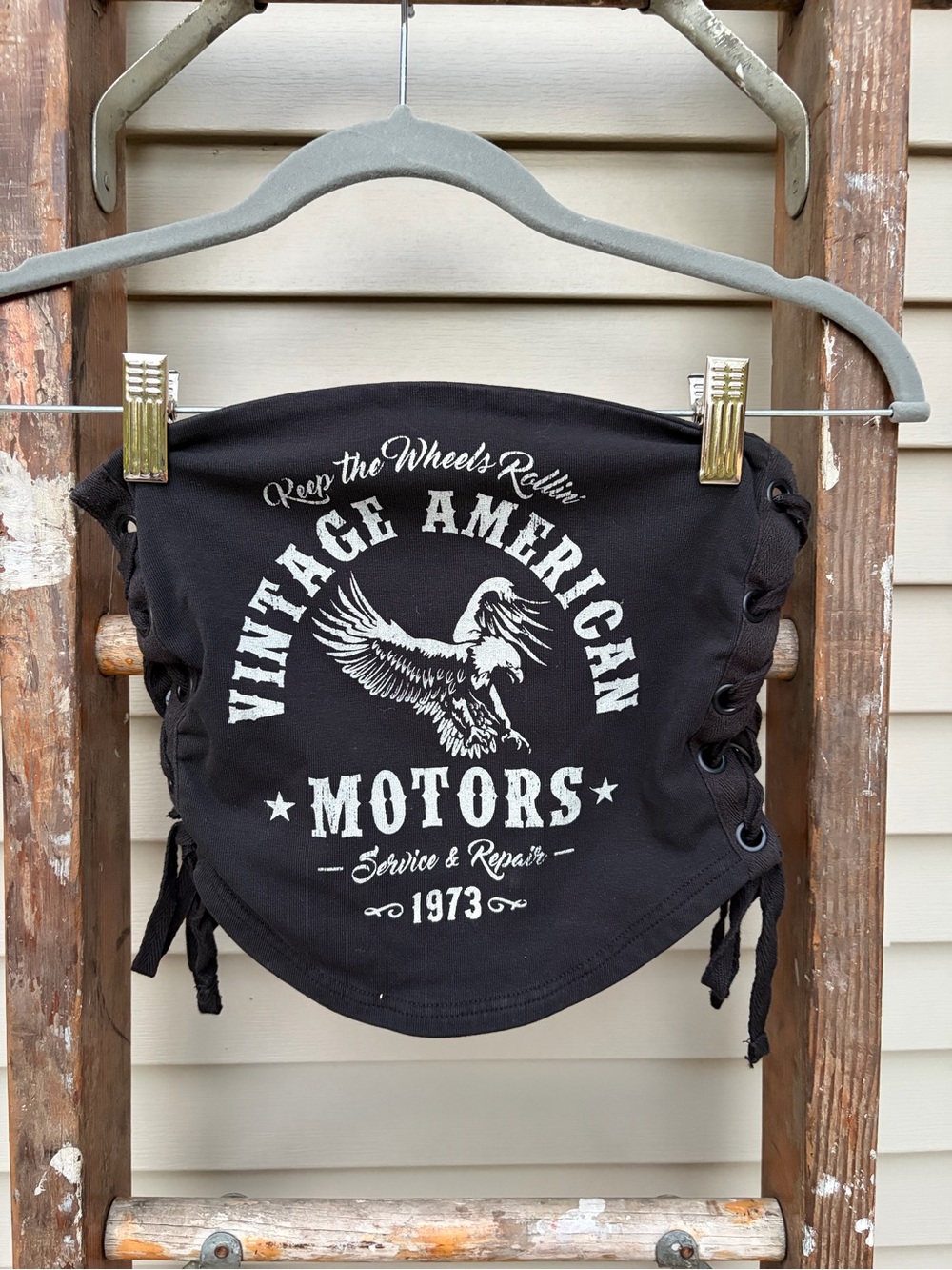 Vintage America Motors with White Eagle Graphic tube top